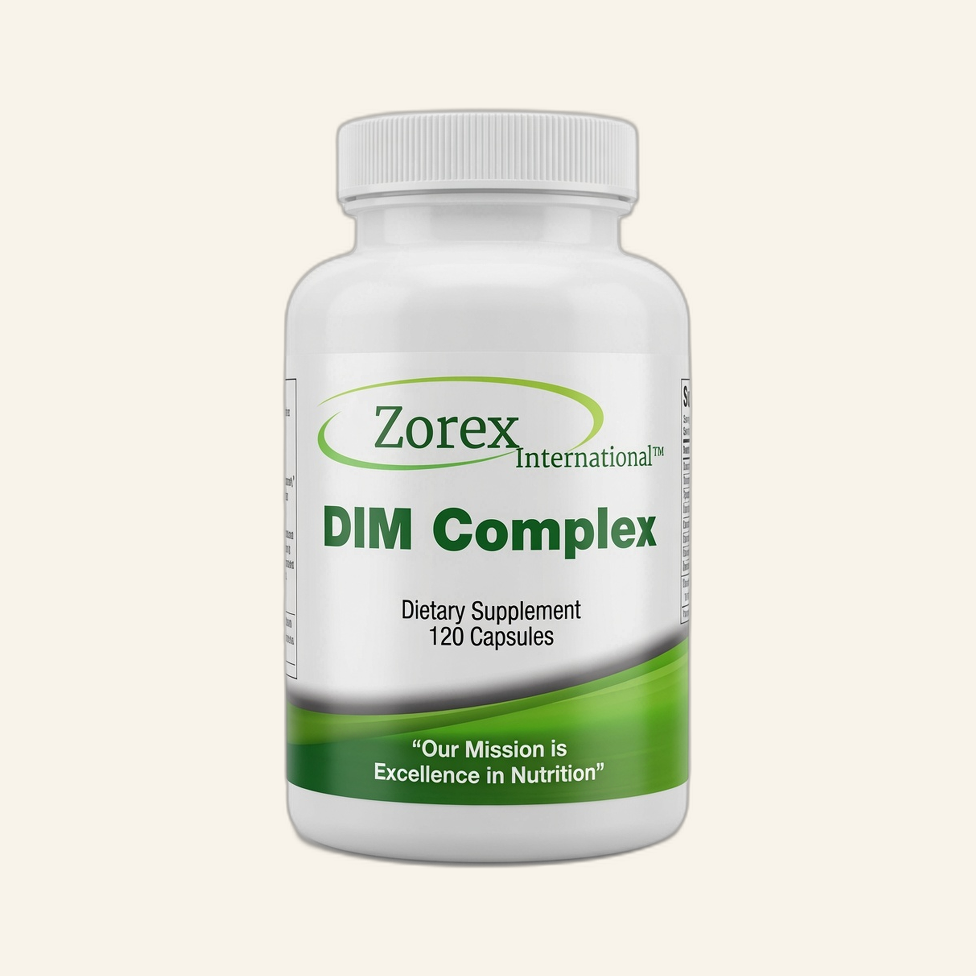 DIM Complex supplement bottle on cream studio background